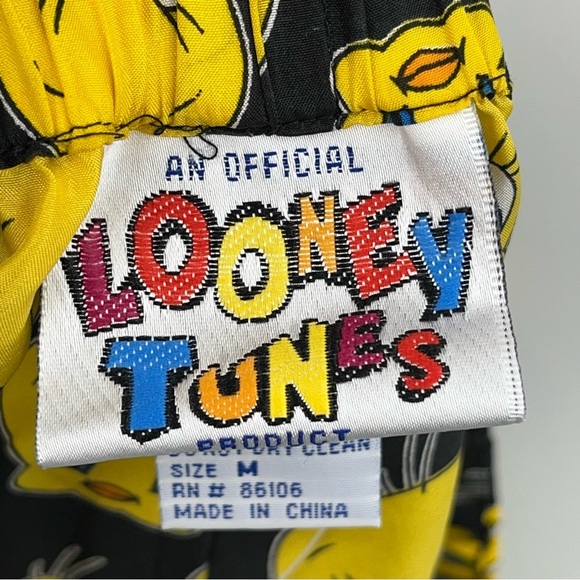NWT 90s Vintage Tweety Looney Tunes 100% Silk 0919 Men's Boxer Shorts Toons - Picture 7 of 11
